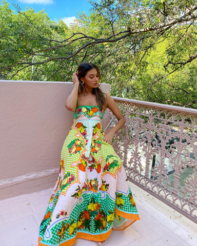 Backless Graffiti Printed Sling Dress