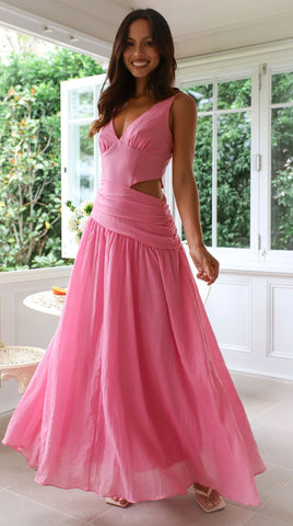 V Neck Cutouti Dress