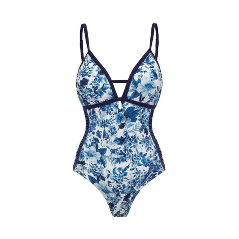 V Neck Blossom Print Swimsuit Set(s)