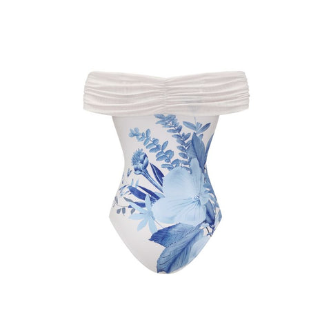 Off Shoulder Blossom Print Swimsuit Set(s)	
