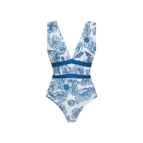 V Neck Color Block Swimsuit Set(s)	