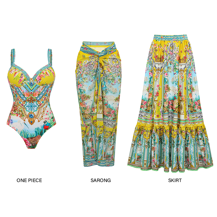 Underwire Bougainville Print Swimsuit Set(s)	