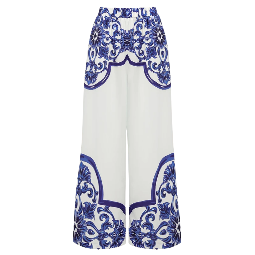 Surfing Wetsuit Classic Majolica Series Pattern Print One Piece Swimsuit and Pants or Shorts	