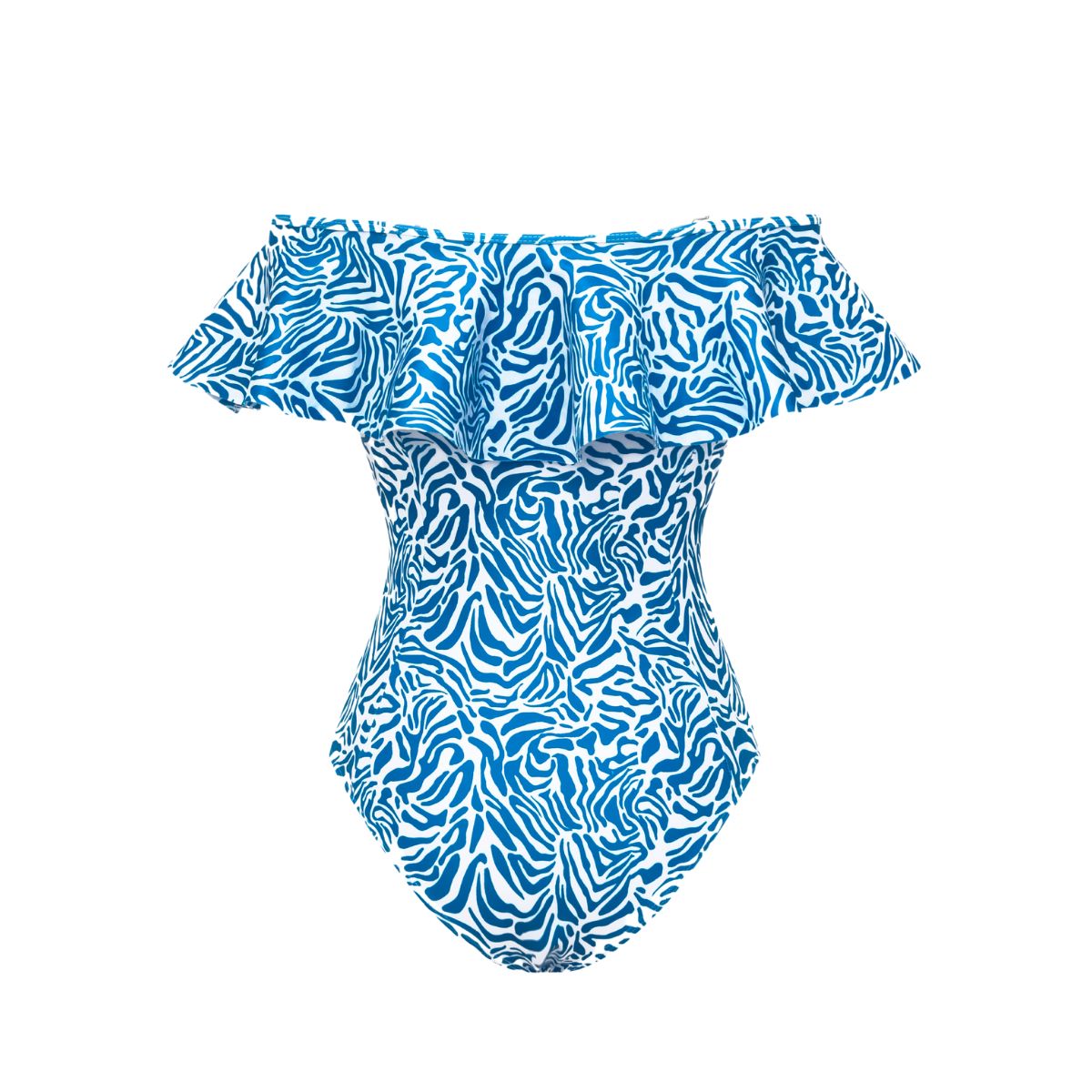 Ruffle Printed One Piece Swimsuit and Skirt	