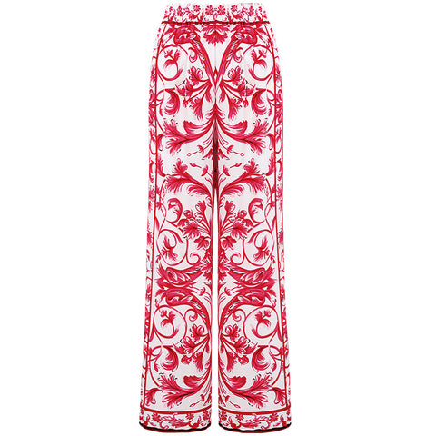 Reversible Tie-shoulder Baroco Style Printed One Piece Swimsuit and Skirt