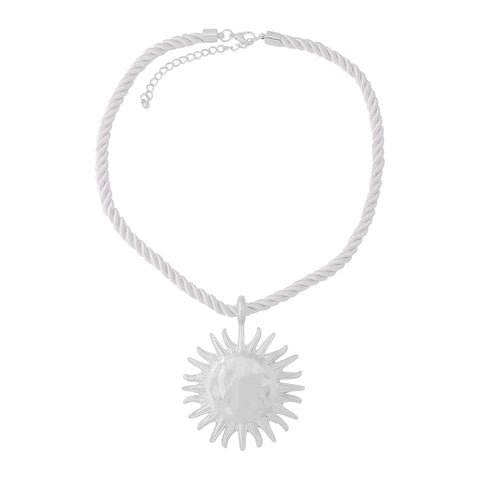 Simple Braided Rope Sunflower Necklace