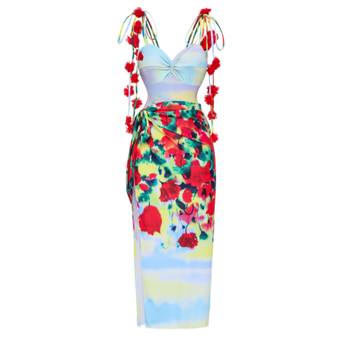 Tie-shoulder Phantom Garden One Piece purple	