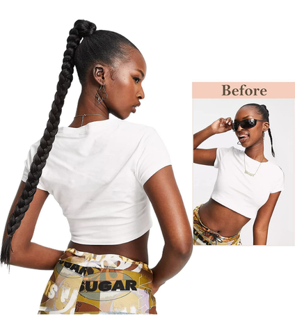 Long Braided Ponytail Synthetic Hair Extension With Hair Tie