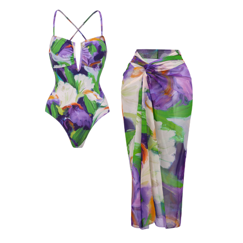 Oil Painting Of Calla Lilies Print Swimsuit Set(s)