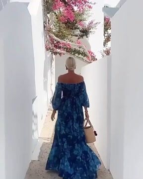 Off Shoulder Puff Sleeve Printed Dress