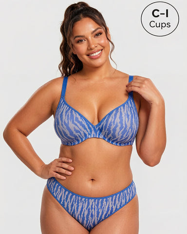 Zebra Wild Unlined Underwire Mesh Bra