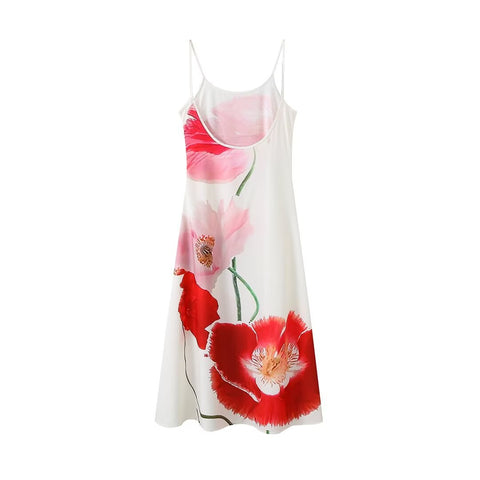 Sling Backless Blossom Print Dress