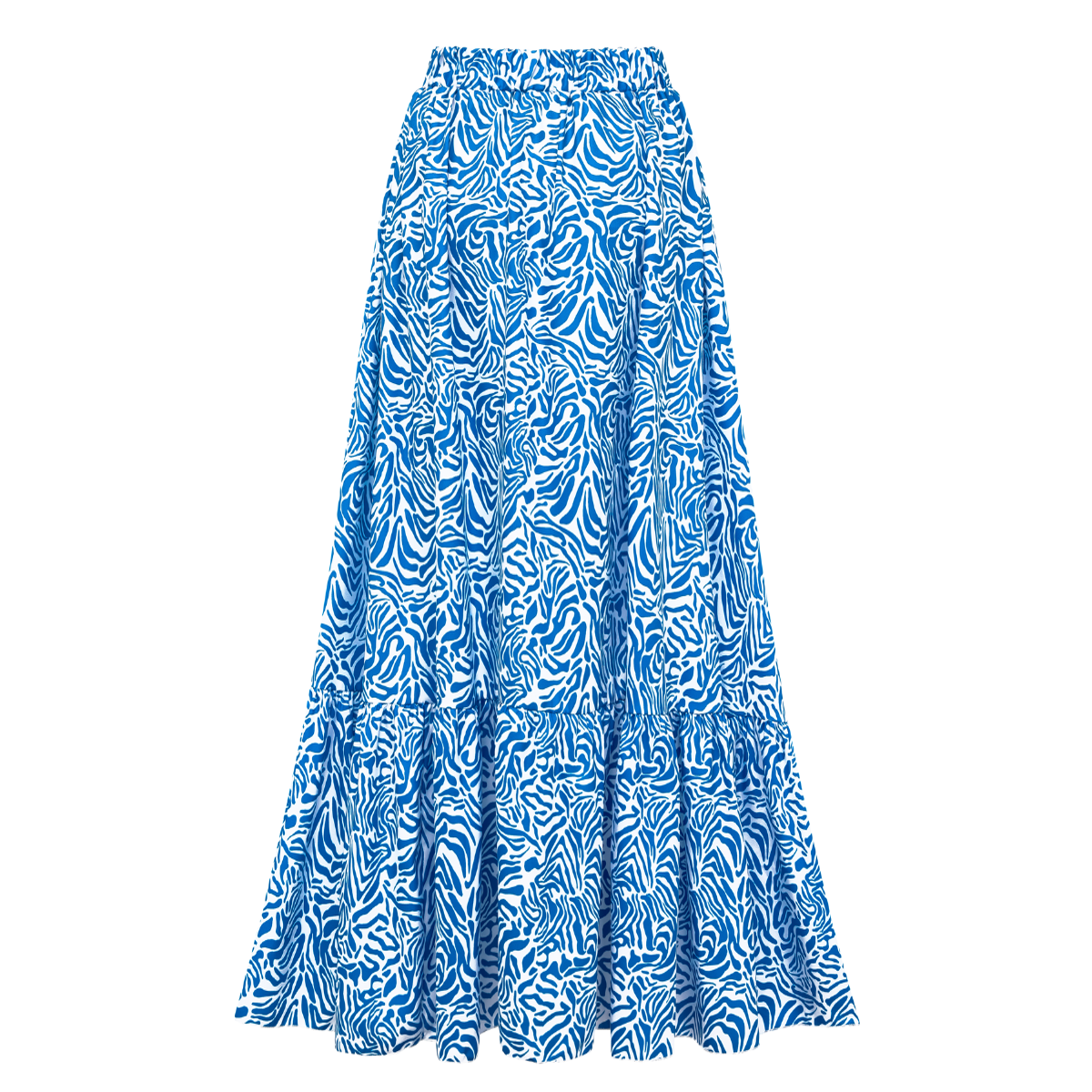 Ruffle Printed One Piece Swimsuit and Skirt	