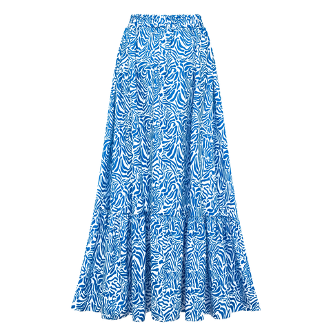 Ruffle Printed One Piece Swimsuit and Skirt	