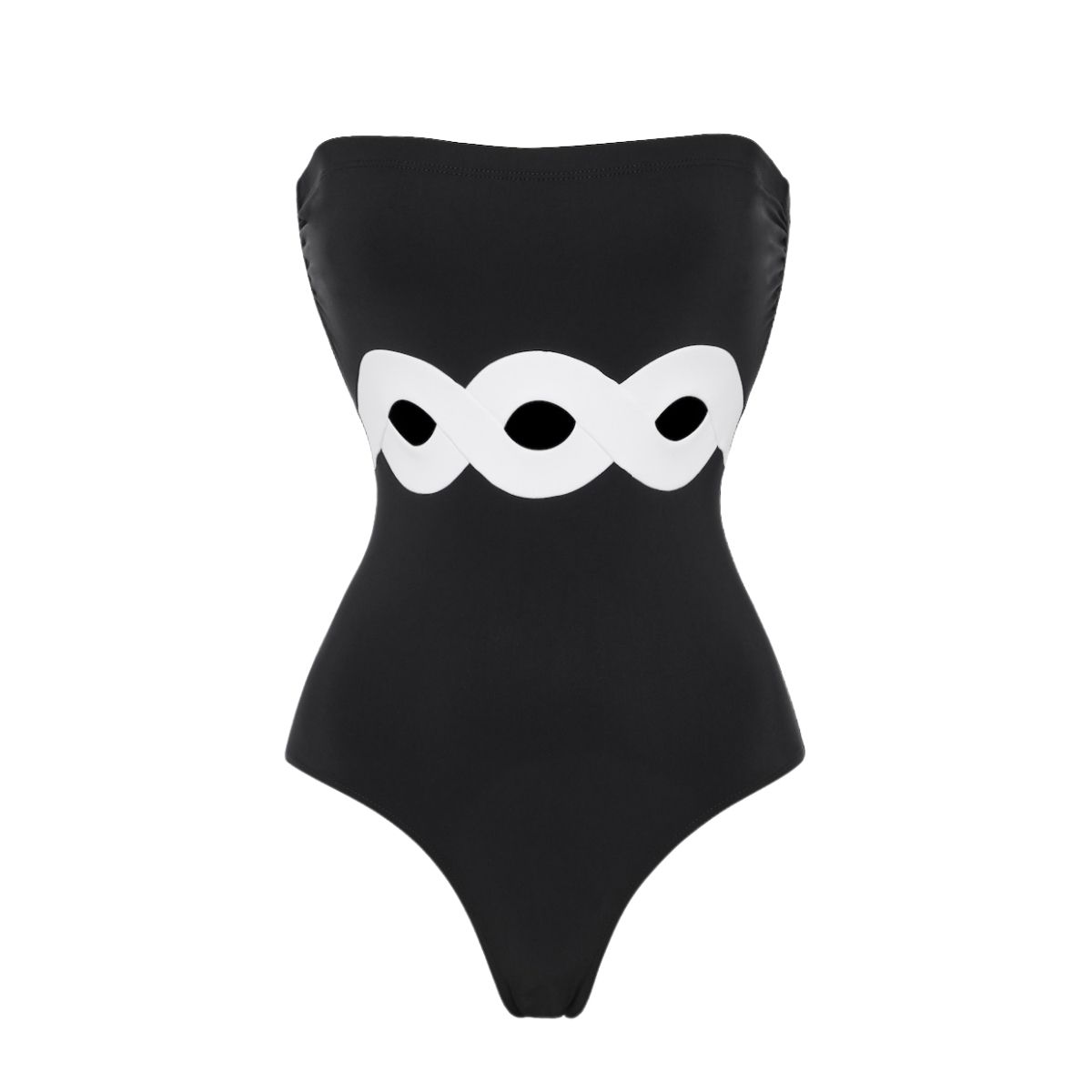 Bandeau Cutout Color Block One Piece purple	