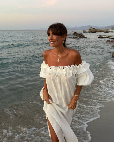 Off Shoulder Puff Sleeve Dress