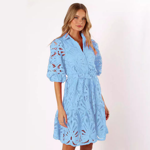 Lace Shirt Dress