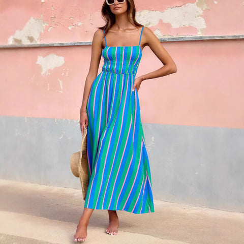 Sling Striped Print Dress