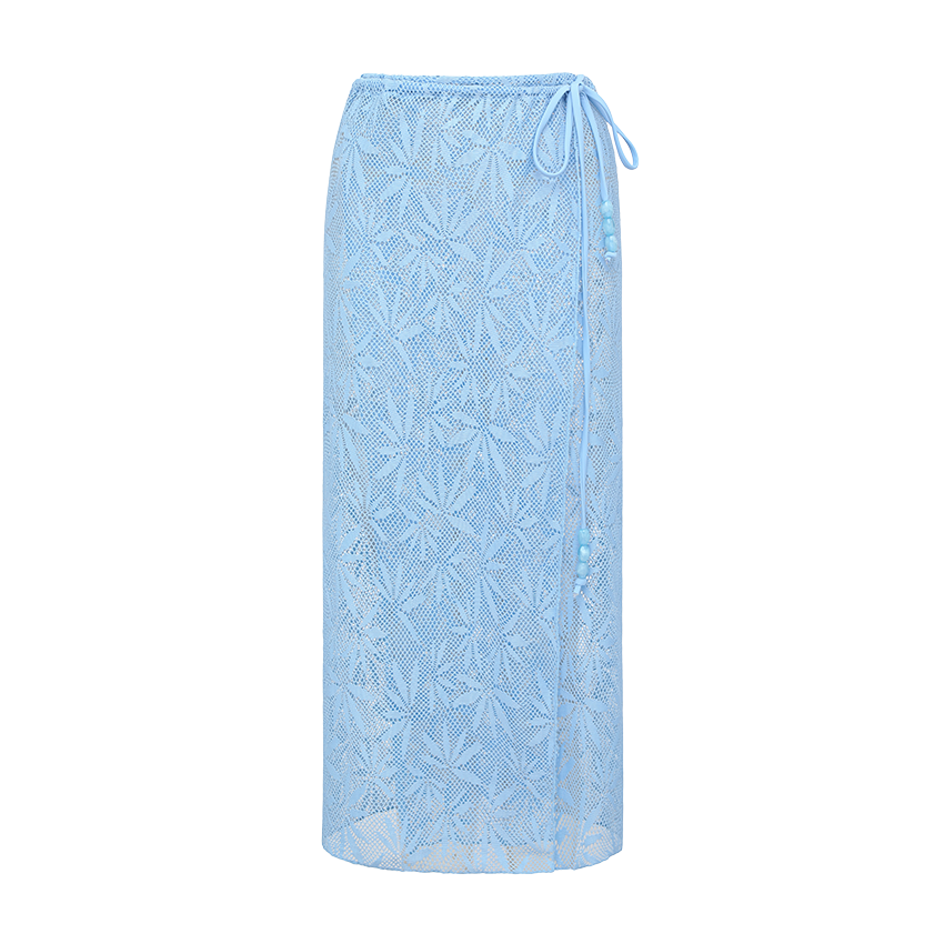 V-neck Blue Lace Hollow Out Swimsuit Set(s)	