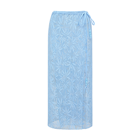 V-neck Blue Lace Hollow Out Swimsuit Set(s)	