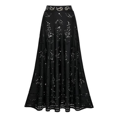 Black Ruffle Laser Cut Swimsuit Set(s)	