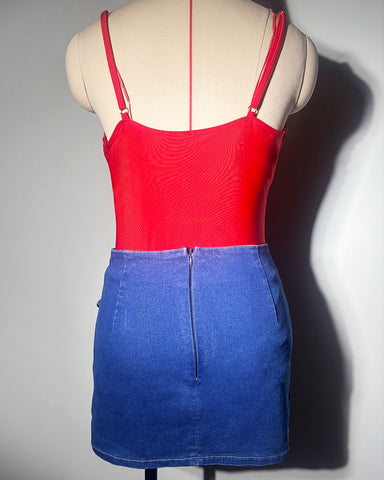 Vibecurve® Buckle Down High-Rise Denim Skort	