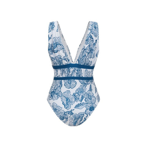 V Neck Color Block Swimsuit Set(s)	