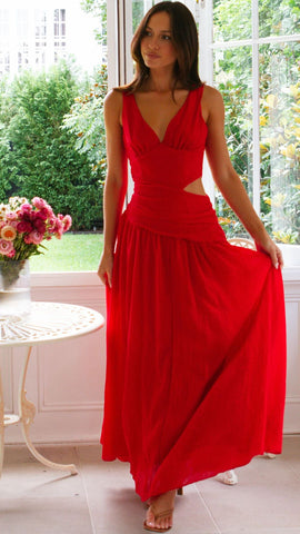 V Neck Cutouti Dress