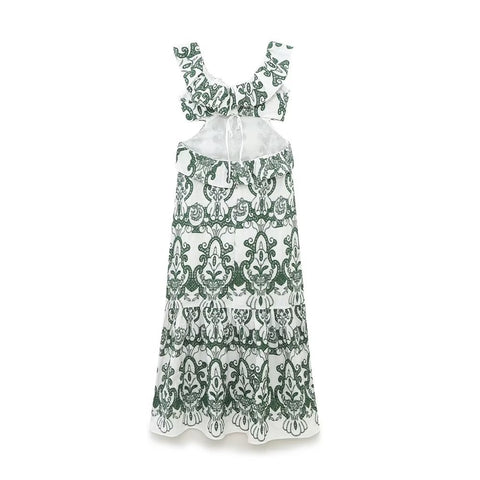 Ruffle Printed Dress