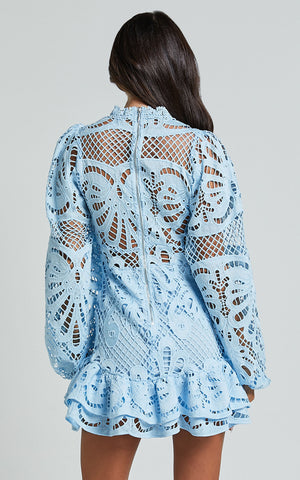 Lantern Long Sleeve Lace Dress
