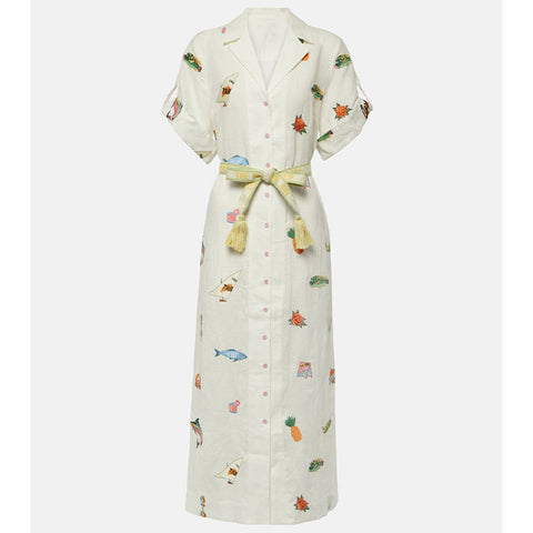 Short Slevees Lace up Graffiti Printed Dress