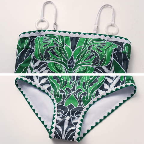 Butterfly Printed One Piece Swimsuit and Skirt or Pants
