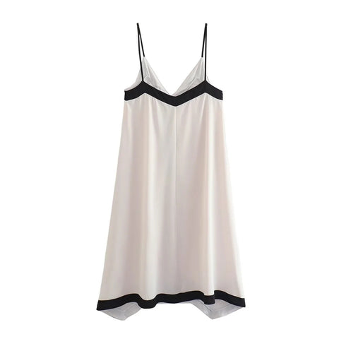 Casual Sling Color Block Dress