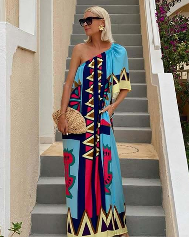 One Shoulder Maxi Dress