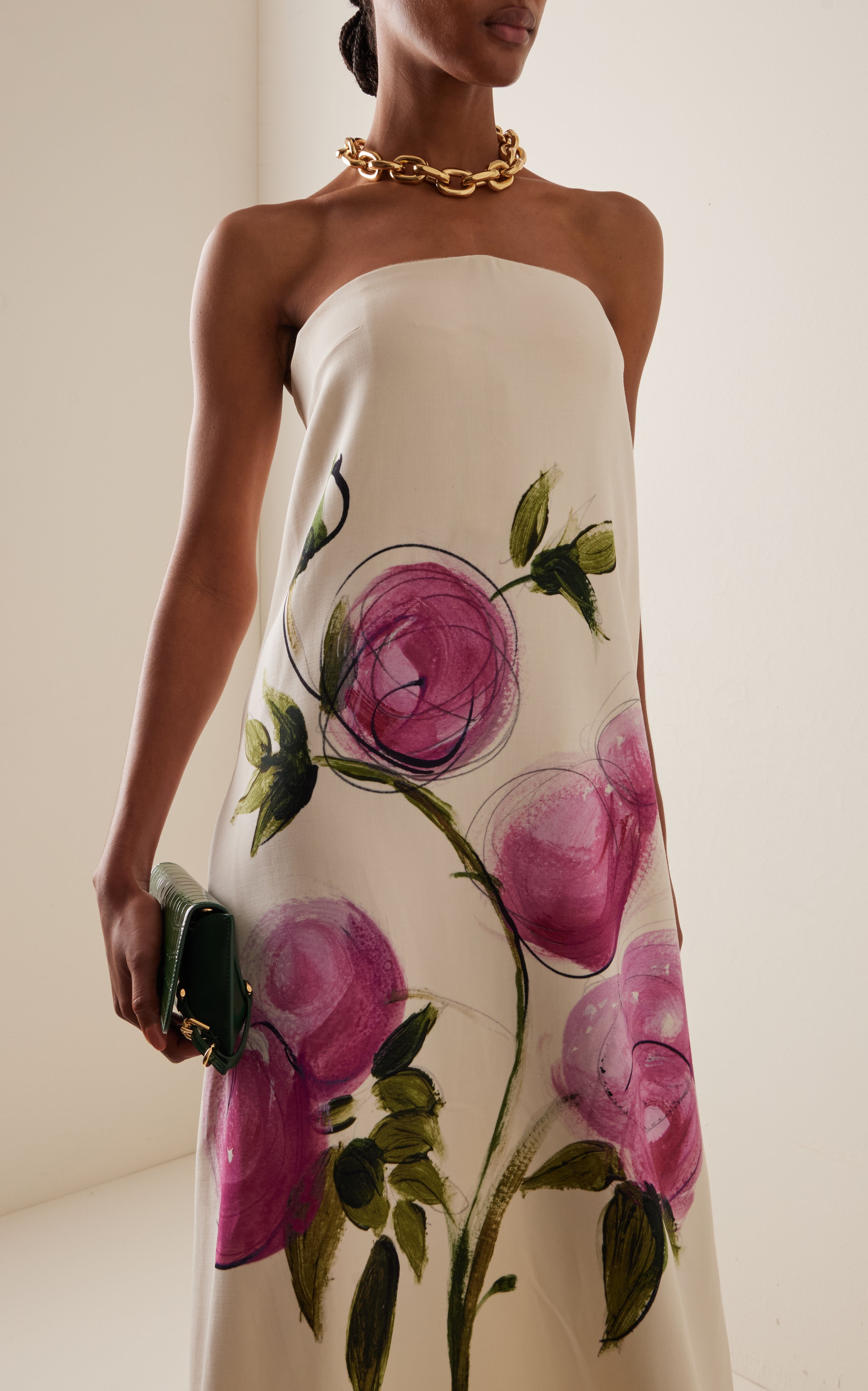 Bandeau Blossom Print Dress	