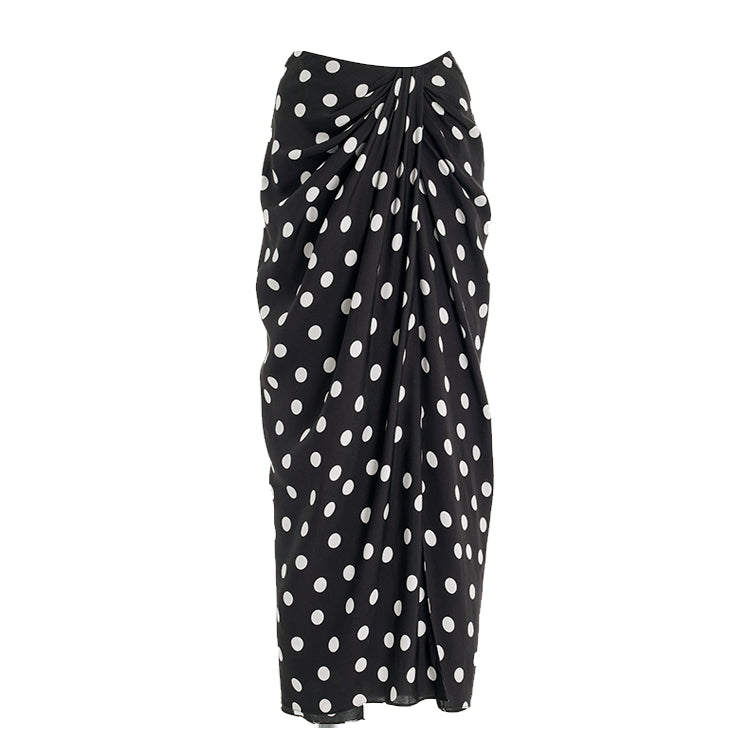 Polka-Dot One Piece Swimsuit and Skirt	