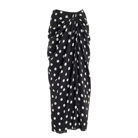 Polka-Dot One Piece Swimsuit and Skirt	