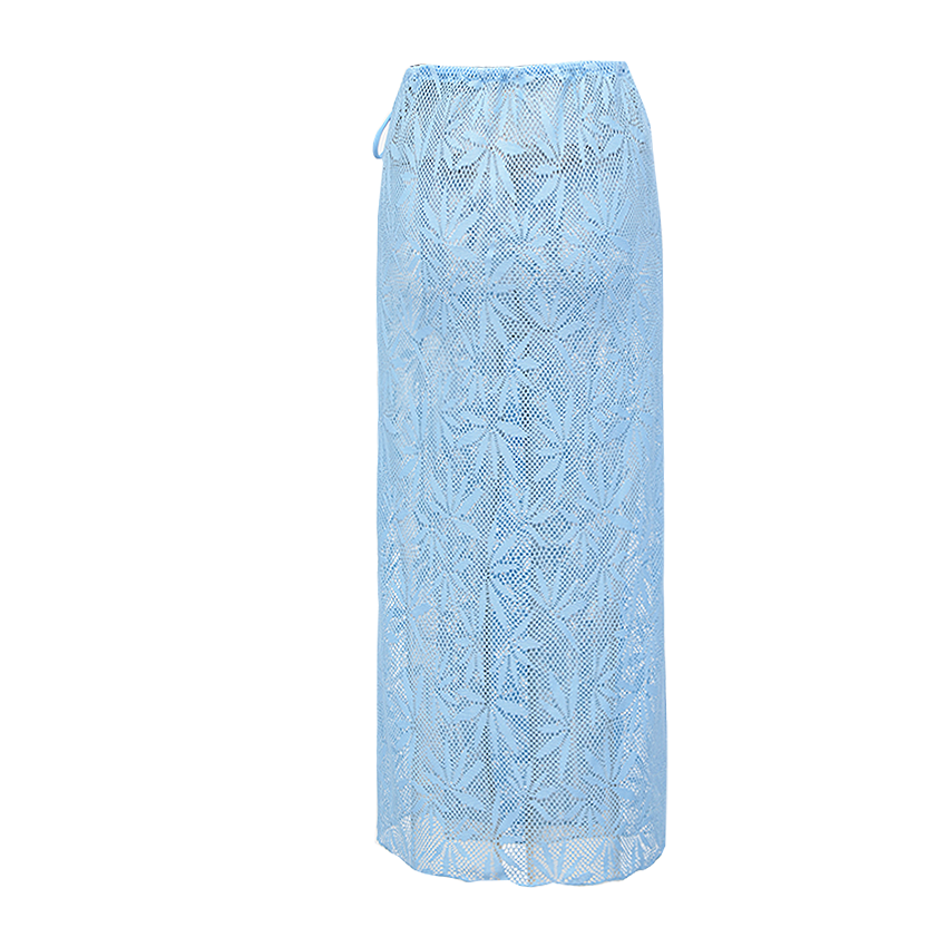 V-neck Blue Lace Hollow Out Swimsuit Set(s)	