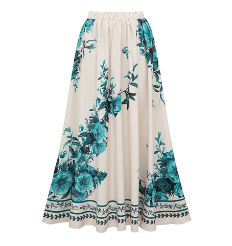 Dark Cyan Long Sleeved Floral SwimsuitL Set(s)