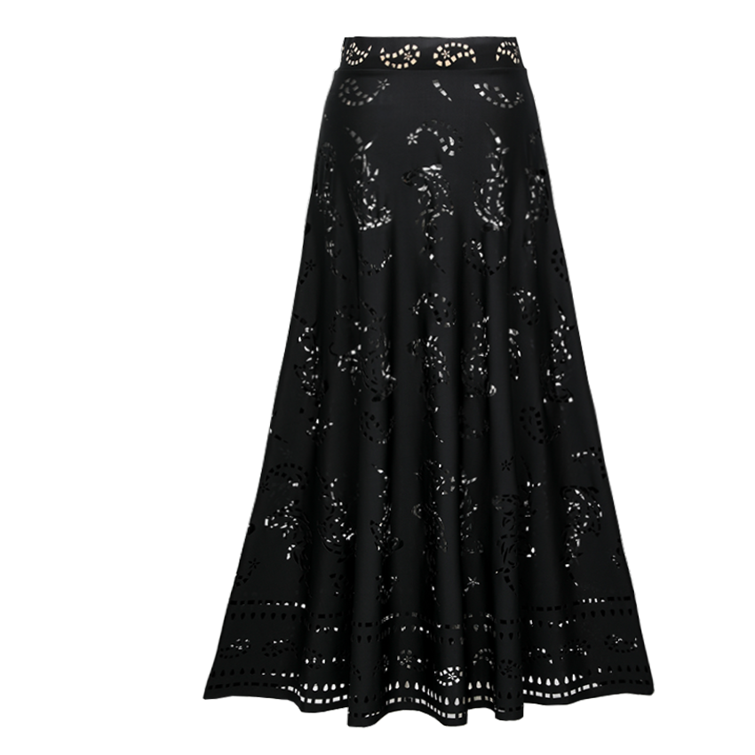 Black Ruffle Laser Cut Swimsuit Set(s)	