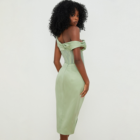 Fashion One Shoulder Slit Dress