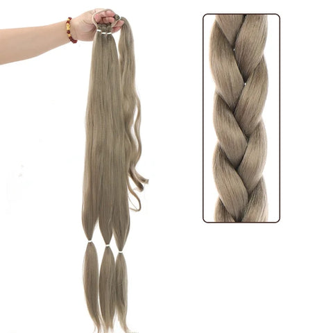 Long Braided Ponytail Synthetic Hair Extension With Hair Tie