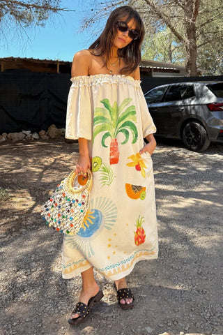 Off Shoulder Printed Dress