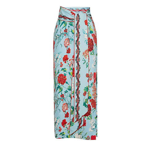 One Shoulder Printed One Piece Swimsuit and Skirt