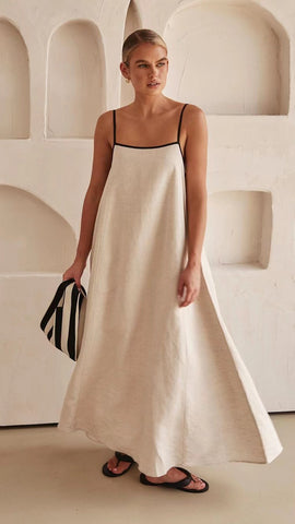 Sling Solid Color Holiday Dress