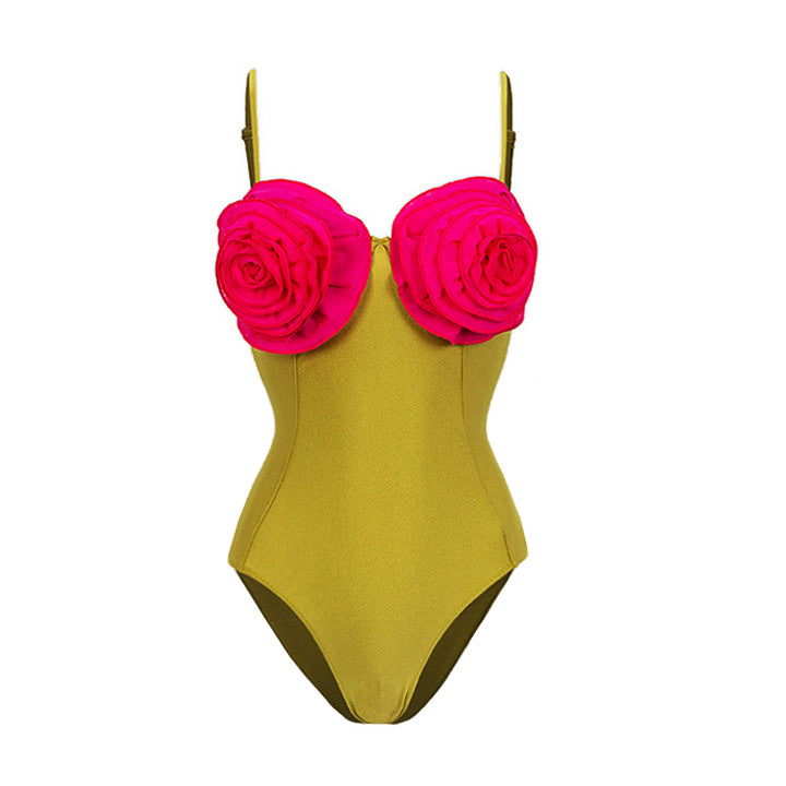 3D Flower One Piece Swimsuit	
