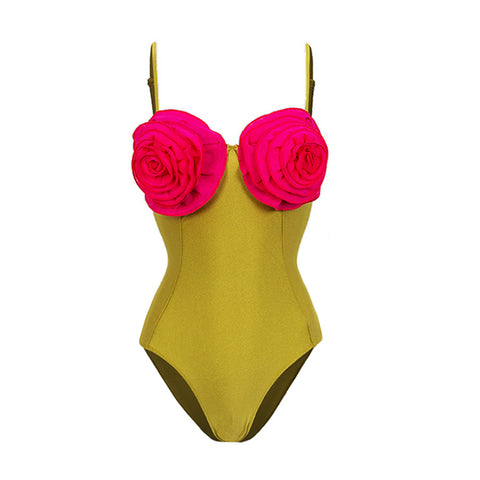 3D Flower One Piece Swimsuit	