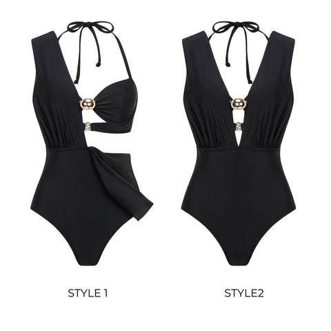 Top & Plunging Ruched Swim Set	