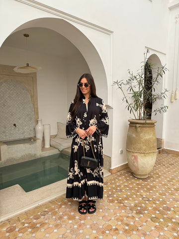 V Neck Printed Shirt Dress