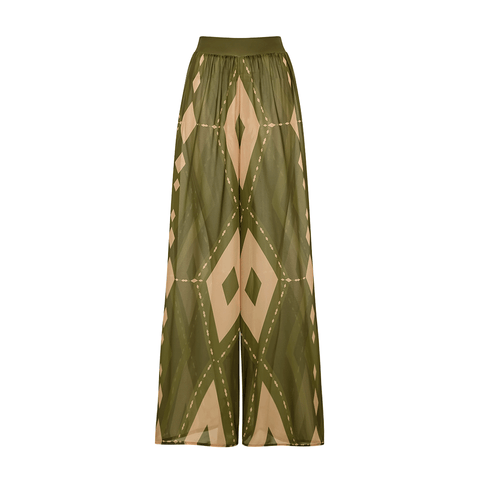 Halter Neck Geometric Pattern Print One Piece Swimsuit and Pants